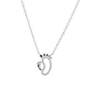 AGAIN Jewelry Stříbrný náhrdelník Nožičky AJNA0007 (řetízek, přívěsek)