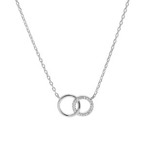 AGAIN Jewelry Stříbrný náhrdelník Propojené kroužky AJNA0013