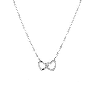AGAIN Jewelry Stříbrný náhrdelník Propojená srdíčka AJNA0016