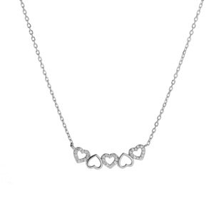 AGAIN Jewelry Srdíčkový náhrdelník ze stříbra AJNA0029