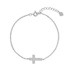 AGAIN Jewelry Nadčasový stříbrný náramek Křížek AJNR0020
