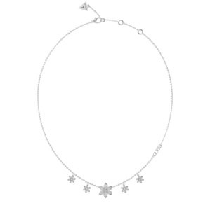 Guess Půvabný ocelový náhrdelník s květinami White Lotus JUBN04143JWRHT/U