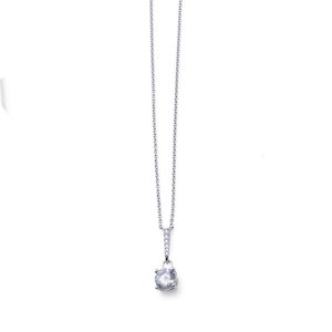Oliver Weber Slušivý stříbrný náhrdelník se zirkony Slim 61285 (řetízek, přívěsek)