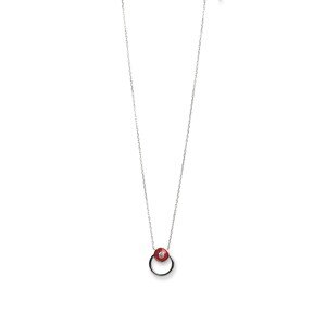 Oliver Weber Stylový stříbrný náhrdelník Apricus 61290 RED (řetízek, přívěsek)