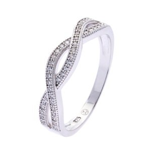 Oliver Weber Půvabný stříbrný prsten se zirkony Promise 63344 61 mm