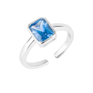 Preciosa Nádherný otevřený prsten s modrým zirkonem Preciosa Blueberry Candy 5406 68 52 mm