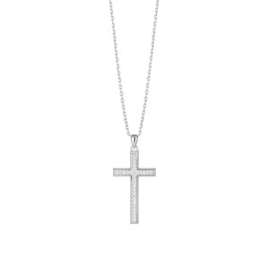Preciosa Stříbrný náhrdelník s kubickou zirkonií Preciosa Cross Candy 5407 00