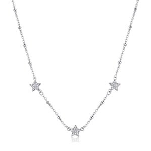 S`Agapõ Slušivý ocelový náhrdelník s hvězdičkami Aurora SAR40