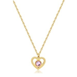 S`Agapõ Něžný pozlacený náhrdelník Srdíčko s krystalem Lucky Light SKT36
