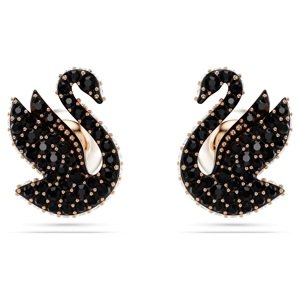 Swarovski Ikonické náušnice s černými krystaly Swan 5684608