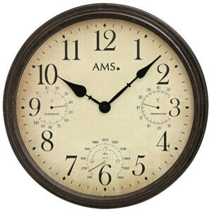 AMS Design Nástěnné hodiny s teploměrem, barometrem a vlhkoměrem 9463