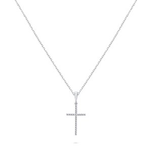 Brilio Silver Nadčasový stříbrný náhrdelník Křížek NCL50W