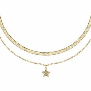 La Petite Story Dvojitý pozlacený náhrdelník s hvězdou Friendship LPS10ARR08