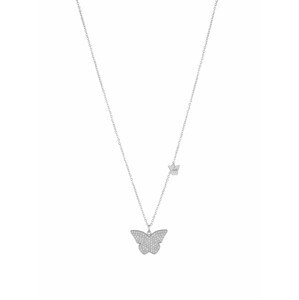 Liu Jo Půvabný ocelový náhrdelník s motýlky Brilliant LJ1638