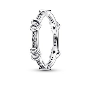 Pandora Romantický stříbrný prsten s kubickými zirkony Moments 192496C01 52 mm