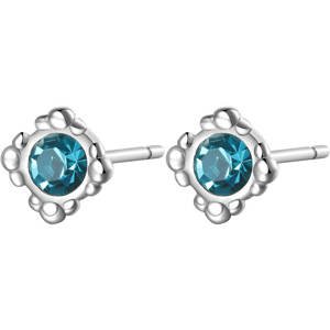 S`Agapõ Elegantní ocelové náušnice s modrými krystaly CLICK SCK33