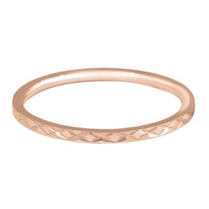 Troli Pozlacený minimalistický prsten z oceli s jemným vzorem Rose Gold 62 mm