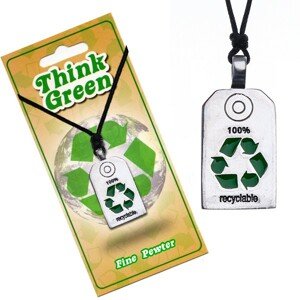 EKO náhrdelník - lesklá známka se symbolem recyklace