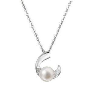 EVOLUTION GROUP CZ Stříbrný náhrdelník s pravou říční perlou - 22041.1