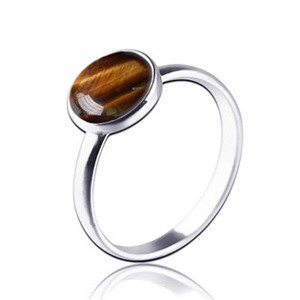 NUBIS® Stříbrný prsten Tygří oko, vel. 49 - velikost 49 - NBP86-49