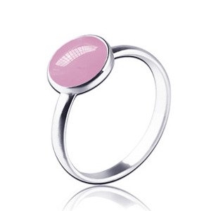 NUBIS® Stříbrný prsten s růžovým kamenem, vel. 51 - velikost 51 - NBP82-51