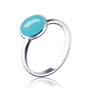 NUBIS® Stříbrný prsten s tyrkysovým kamenem, vel. 49 - velikost 49 - NBP83-49