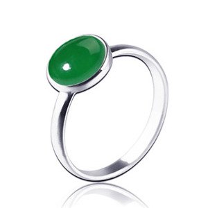 NUBIS® Stříbrný prsten Nefrit vel. 49 - velikost 49 - NBP88-49