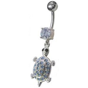 Šperky4U Stříbrný piercing do pupíku, světle fialové zirkony - BP01247-TZ