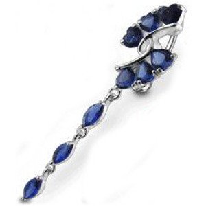 Šperky4U Stříbrný piercing do pupíku, tmavě modré zirkony - BP01251-B