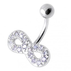 Šperky4U Stříbrný piercing do pupíku, světle fialové zirkony - BP01021-TZ