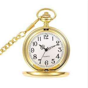 Šperky4U Kapesní hodinky otevírací zlacené - cibule - KH0001-GD