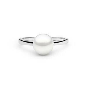 GAURA Stříbrný prsten s bílou perlou - velikost 54 - GA4007W-54