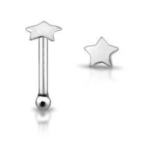 Šperky4U Stříbrný piercing do nosu - hvězda - N01021